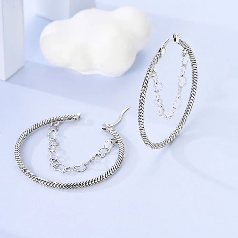 925 Sterling Silver Infinity Woven Love Round Metal Earrings Retro Pattern Zircon Earrings for Women Wedding Fine Jewelry Gifts