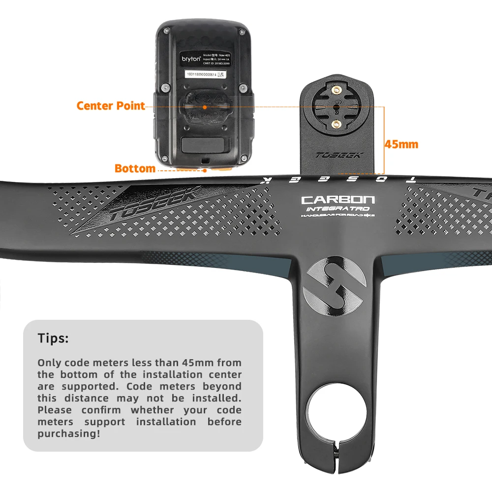 TOSEEK TR5500  Bicycle Handlebar T800Carbon Handlebar Integrated Road 28.6mm Integrated Road Handlebar With Bike Computer Holder