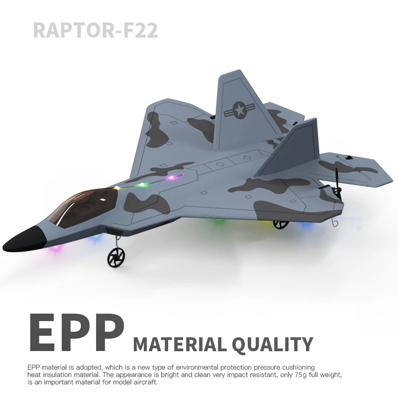 Newest Raptor F22 2.4G 4CH 3D6G RC Airplane Fixed-wing Aircraft LED Light With Gyroscope Children's Gifts Toys