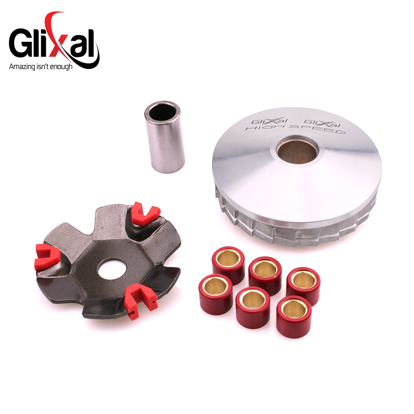 Glixal GY6 50cc 80cc 100cc wysokiej wydajności wyścigi wariator zestaw z 6.5 Gram rolki wagi dla 139QMB 139QMA silnik skutera