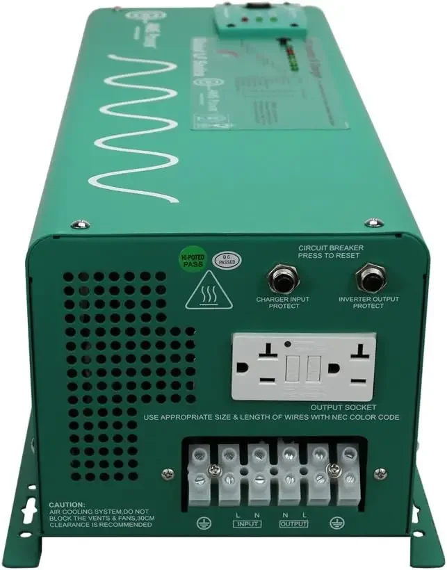 AIMS Power 2500 Watt 12 VDC Pure Sine Inverter Charger 120 VAC Output 85A Charger 30A Transfer Switch PICOGLF25W12V120AL