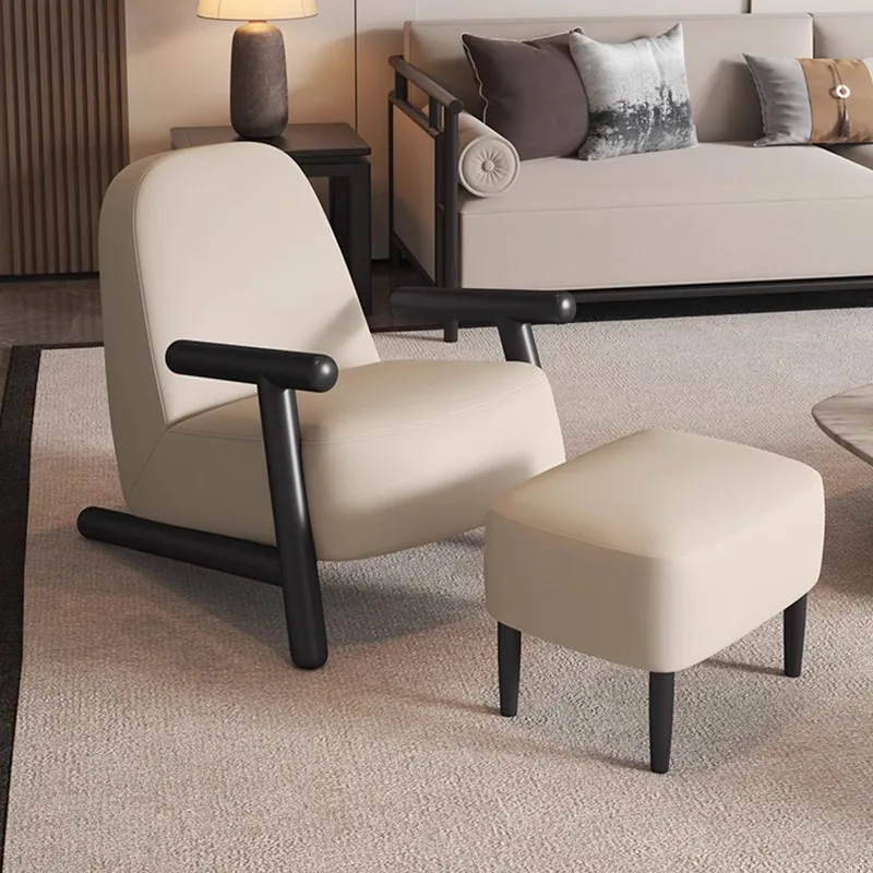 

Nordic simple solid wood single sofa chair thousand bird grid sleigh chair light luxury living room club negotiation reception