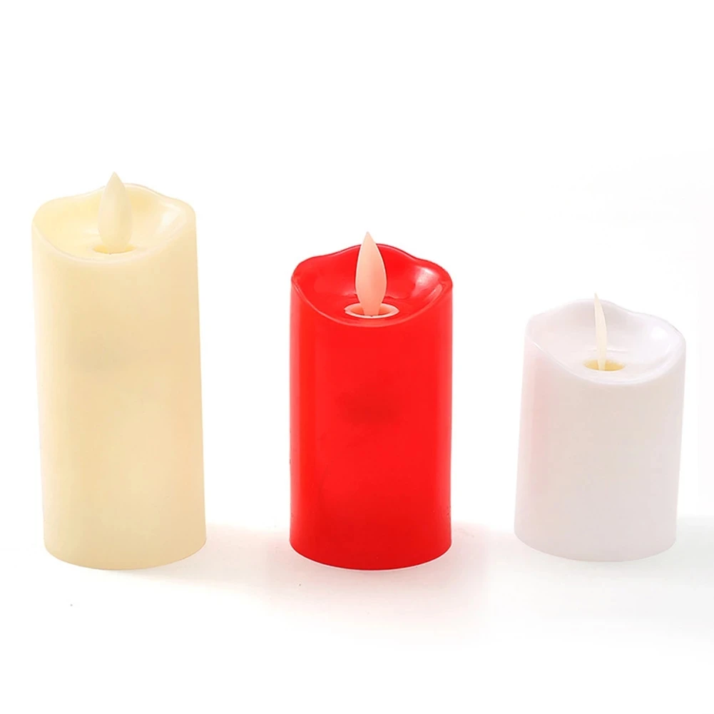 LED Flameless Candle Flickering Flame Simulated Plastic Safety Candle Light For Wedding Party Home Festival Birthday Decoration