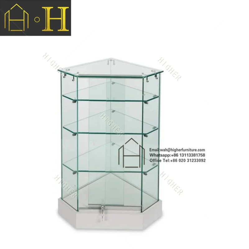 custom.Customized Glass Showcase with Bottom Colorful Led Light Smoke Shop Product LED Showcase