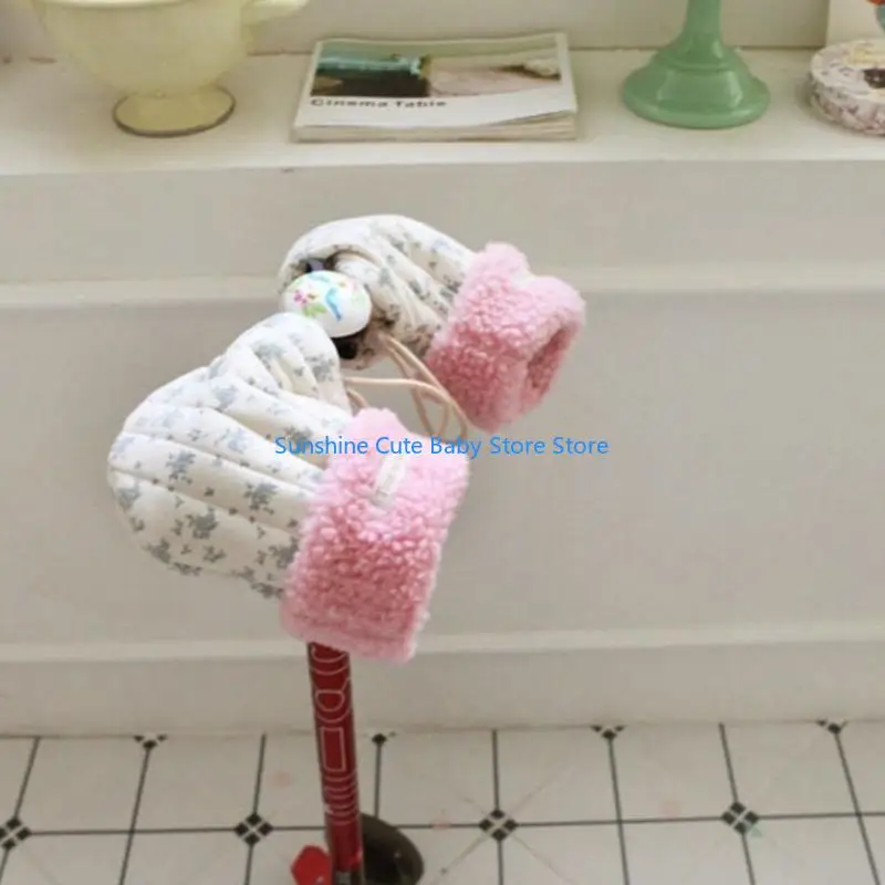 Guantes infantiles multiusos C5AF, manguitos manillar a prueba viento para niños con estampado dibujos animados