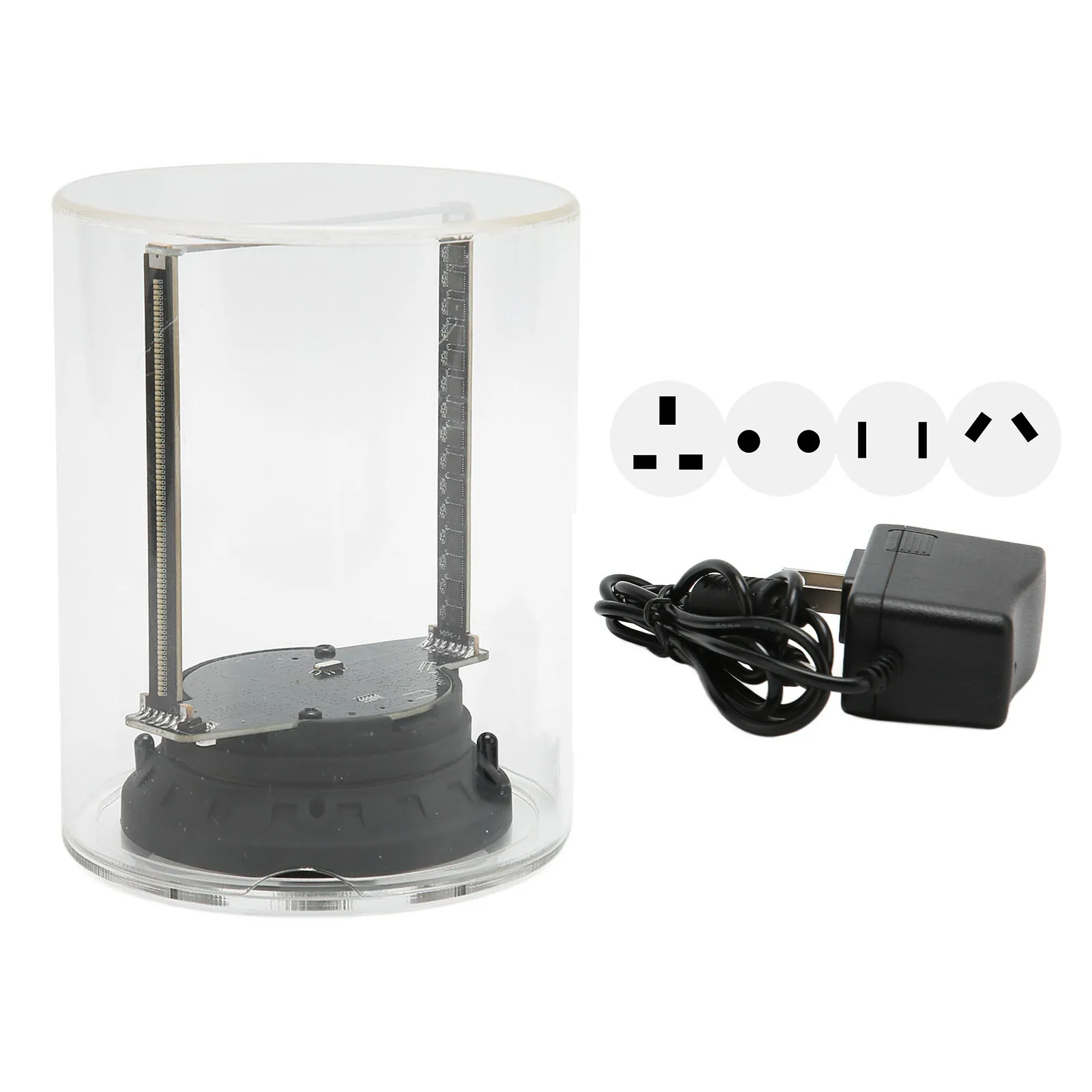 Wentylator Hologramowy 3D Wentylator Hologramowy 3D 160 LED Wbudowana Karta Pamięci 8GB Sterowanie Aplikacją WiFi Wyświetlacz Holograficzny z Przezroczystą Osłoną 3,9 cala