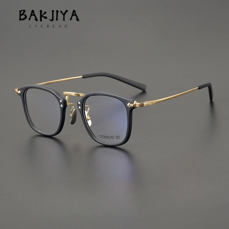 

Винтажная матовая квадратная ацетатная титановая оправа для очков, мужская оправа для очков по рецепту для близорукости, женская роскошная дизайнерская оправа