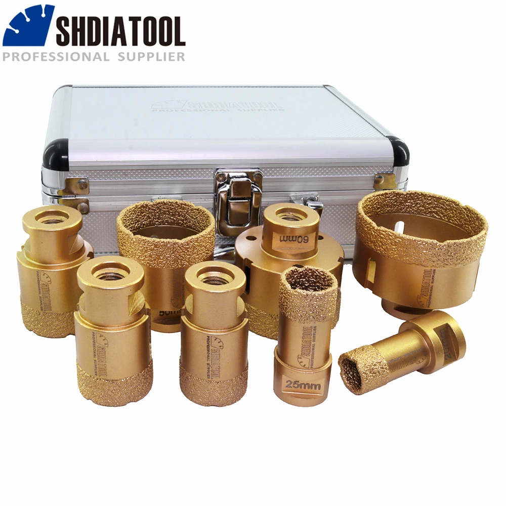 Imagem -03 - Shdiatool Conjunto M14 Soldados Vácuo Diamond Core Drill Bits com Box Dia 20 Mais 25 Mais 32 Mais 35 Mais 40 Mais 50 Mais 60 Mais 68 mm Granito Mármore Cerâmica Buraco Saw