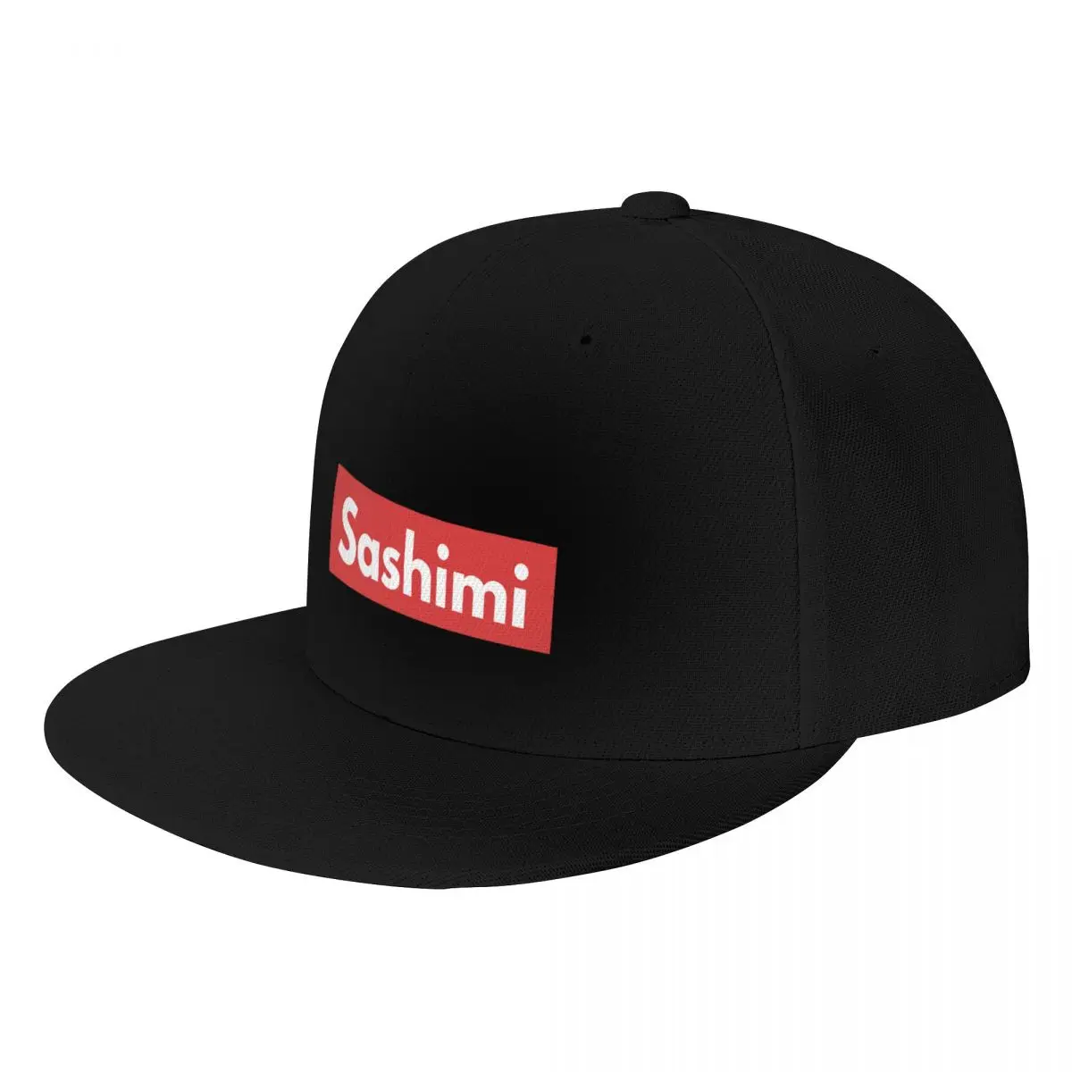 Sashimi The Best Top And The Most Popular Food Lover Gift Red And White Text Based Designed Logo Parody Sarcasm Hu Baseball Cap