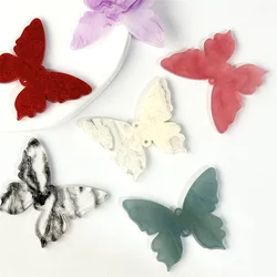 Free shipping 90pcs/lot color print animals cartoon butterfly shape acrylic beads diy jewelry garment pendant accessory