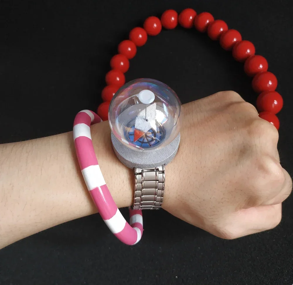  Portgas D. Ace Necklace Bracelet Log Pose Bag Cosplay Pointer Watch Cosplay Prop 3PC view 3