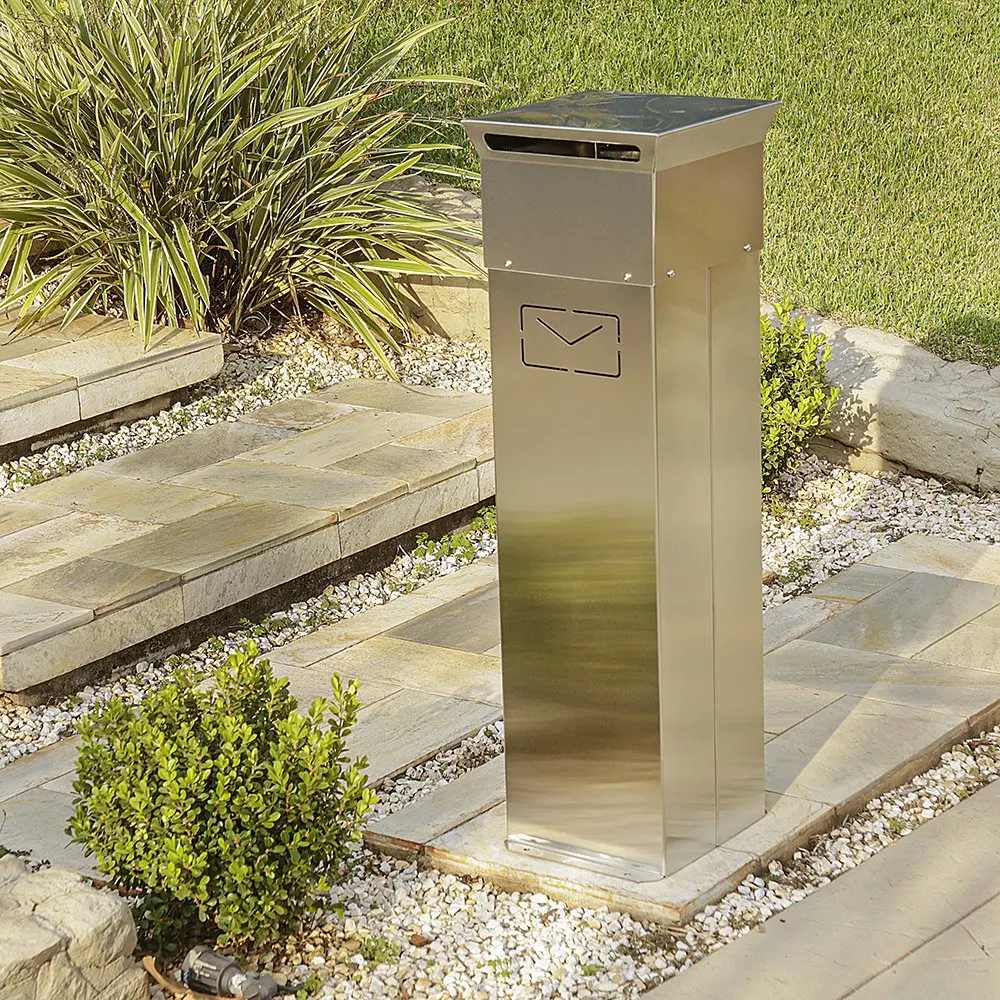 Pedestal Brushed Stainless Steel Mail Letter Door Box