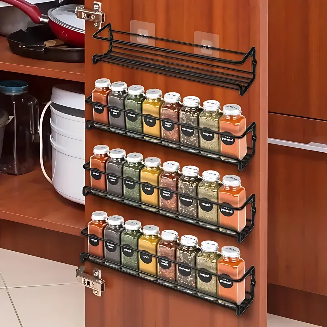 Iron Shelf Wall Mounted Organiser Kitchen Home Spice Storage Rack Bathroom Storage Drainage Rack Bathroom Kitchen Accessories