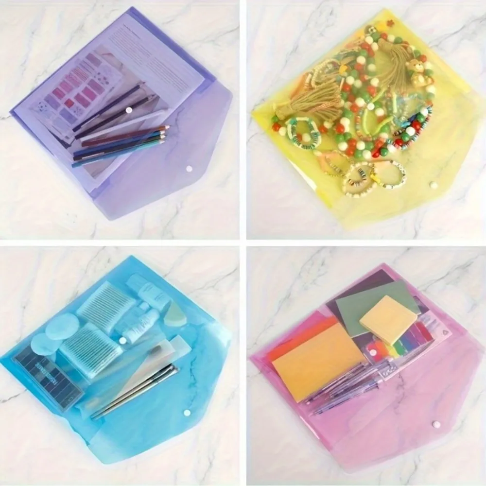24pcs Plastic File Folders with Snap Buttons, Random Color, A4 Letter Size - Durable PP Organizers for School, Home & Office