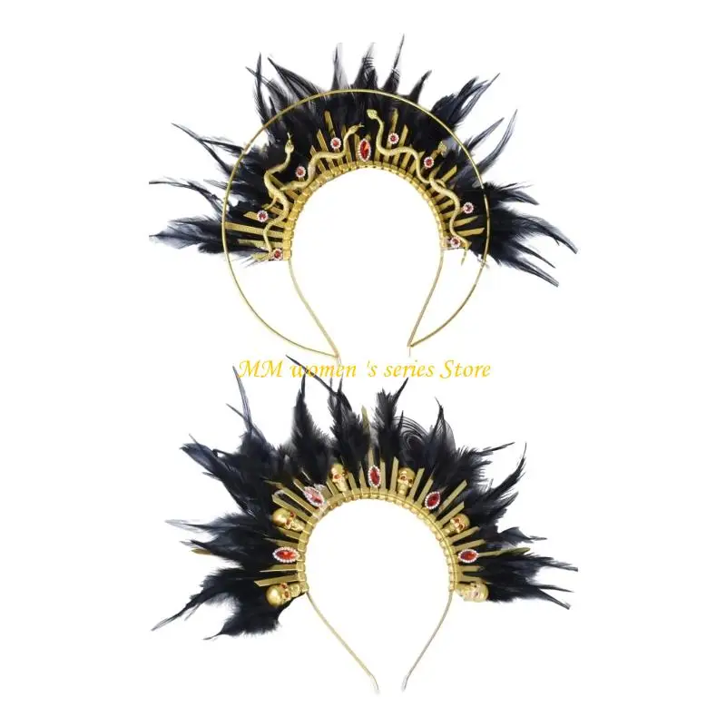 Q39C Multipurpose Headdress With Accent for Christmas Halloween Costumes and Elegant Celebrations Outfits