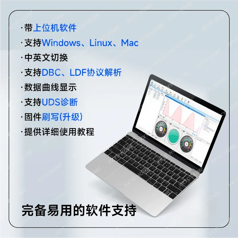 محلل USB إلى LIN CANFD PWM DIO، يدعم ترقية البرامج الثابتة لتحليل بروتوكول DBC LDF