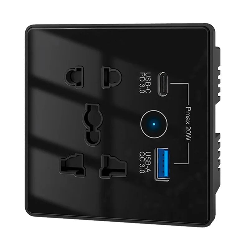 

ABRU-Tuya Wi-Fi Smart Socket UK US EU Универсальная вилка USB 3.0 Type-C Port Outlet Умный дом Приложение Tuya работает с Google Home