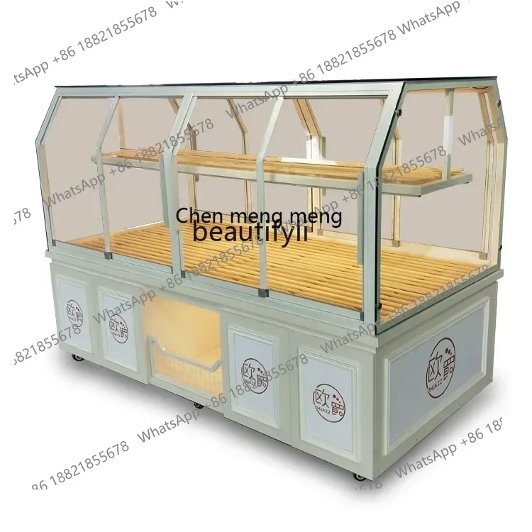 

X Bread Display Iron Island Cabinet Cake Model Glass Shelf Side Cabinet Bread Display StandAA