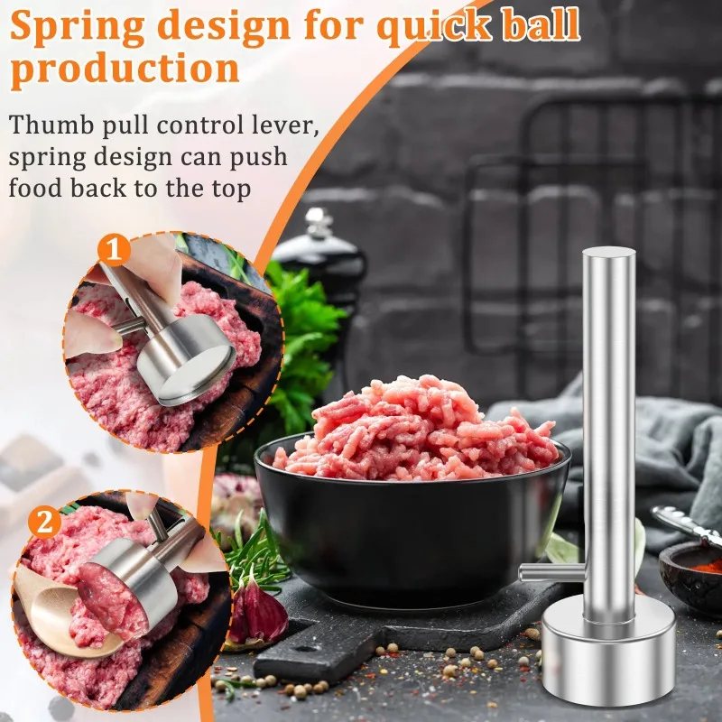 Máquina para hacer albóndigas de acero inoxidable antiadherente para cocina, molde grande para hacer falafel, utensilio para prensar carne