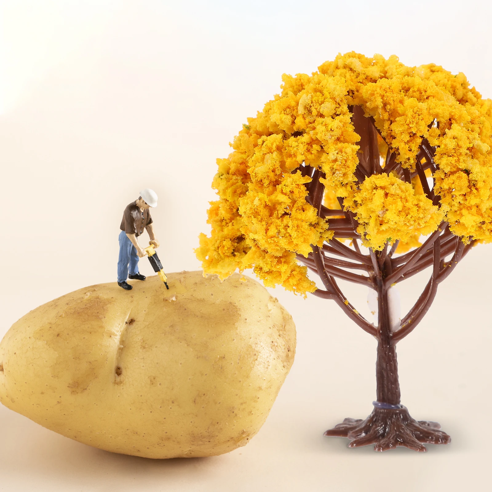 10 قطعة ديكور طاولة الرمل ذات المناظر الطبيعية الصغيرة أشجار اصطناعية خارجية خفيفة الوزن شجرة وهمية لتزيين حديقة مشهد القطار #1