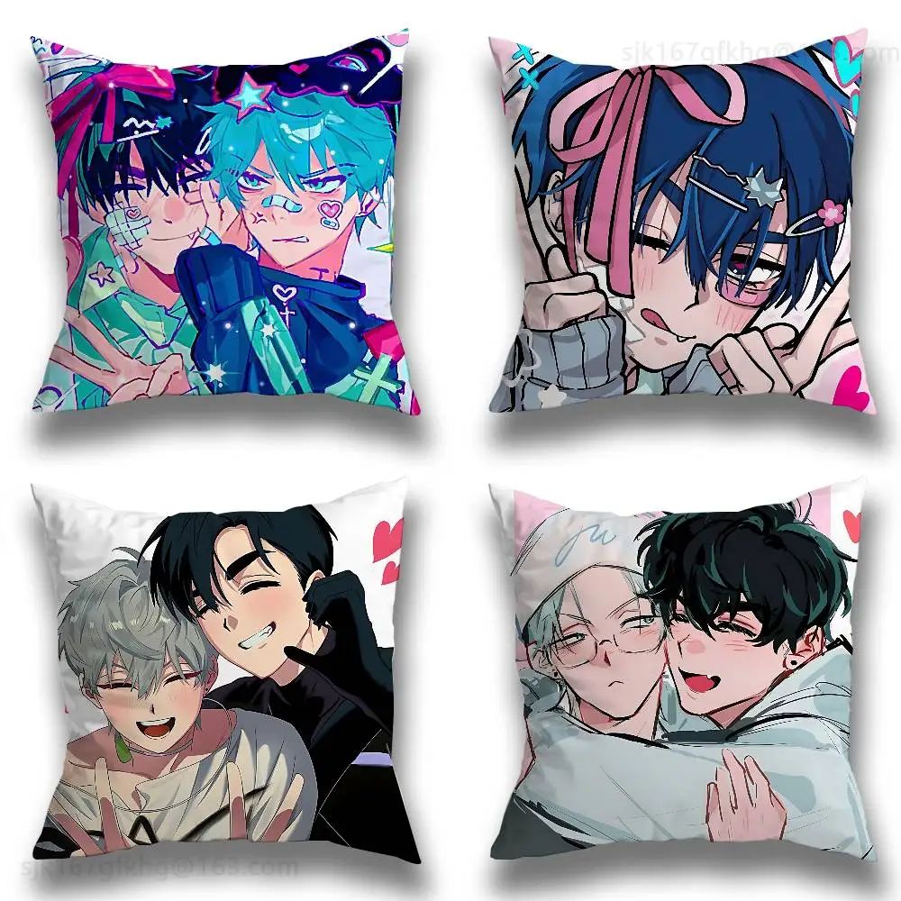 

Anime A-Alien Stage Till Pillow Case Anti-dustmite Pillowcase Invisible zipper silky short plush Sofa cushion cover
