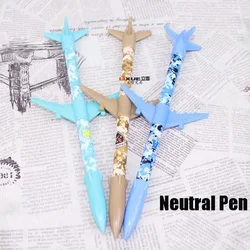 2 stks/set 0.35mm Leuke Camouflage Vliegtuig Model Neutrale Pen Briefpapier Sneeuw Firewire Creatief