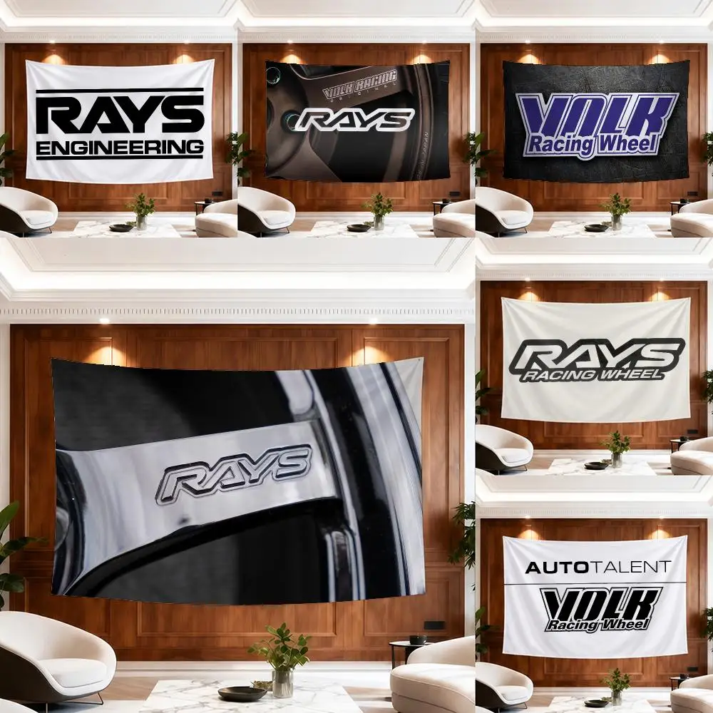 R-Rays Wheel Tapestry Custom Living Bedroom Party Dormitory Interior Wall Bohemian Decoration Attached Clip