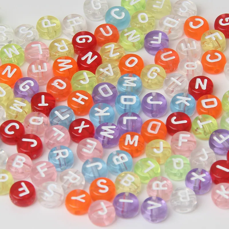 4x7mm 100PCS Acrylic Beads English Russian German Number Letters Beads DIY Accessories Handmade Friendship Bracelets Necklaces