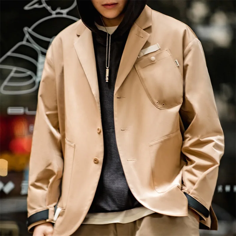 

Мужская повседневная куртка Maden в американском стиле, свободного кроя, с плоским воротником и множеством карманов, для весны и осени, для отдыха