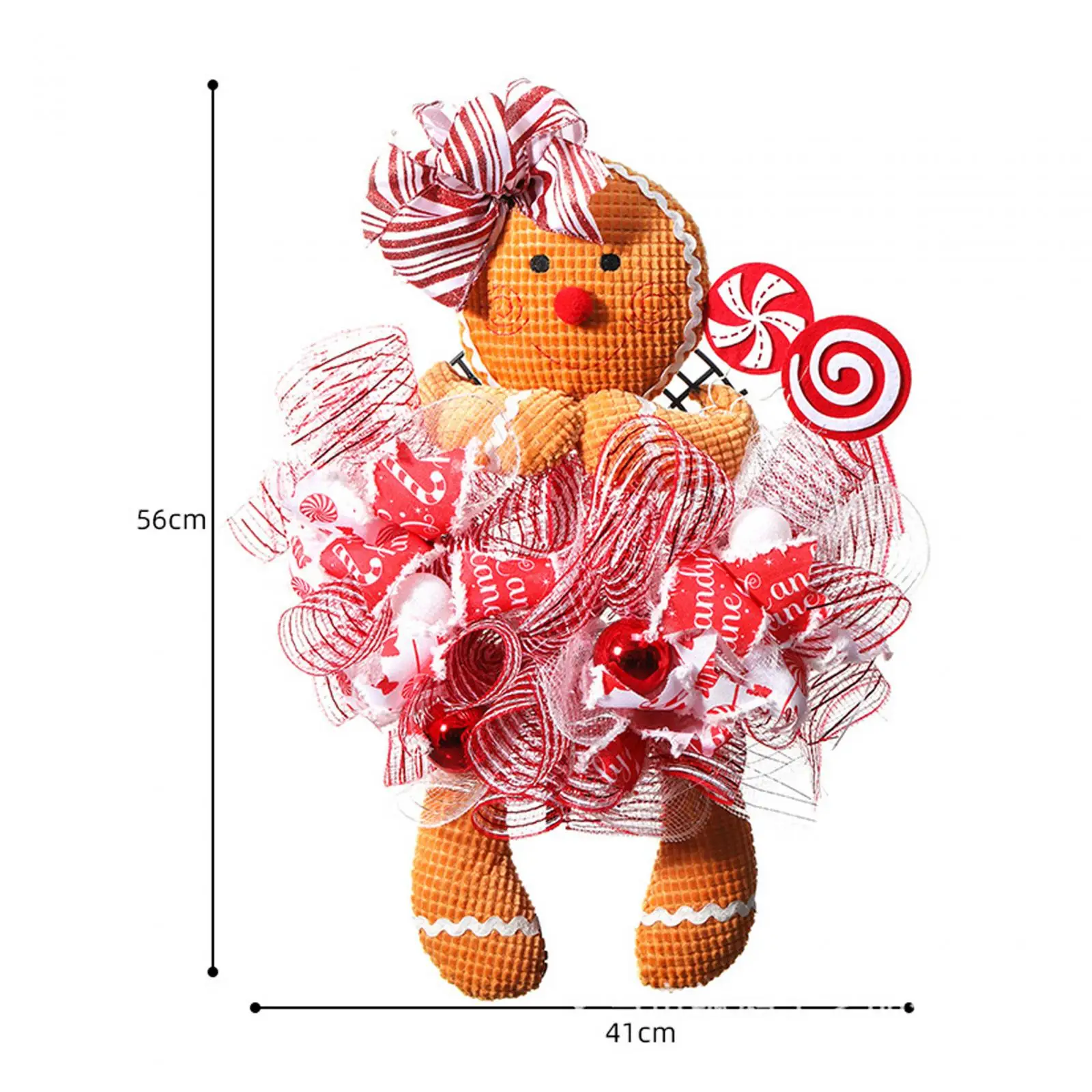 Christmas Gingerbread Man Front Door Christmas Gingerbread Man Ornament for Christmas Tree for Shelf Tabletop Window Party Decor