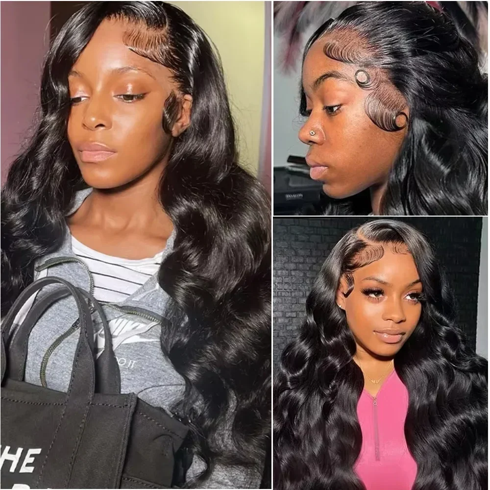 Perruque Lace Front Wig Body Wave Naturelle, Cheveux Humains, 5x5, 13x6, HD, Pré-Plumé, Prêt à vitation et à Utiliser, 360 de Densité, pour Femme