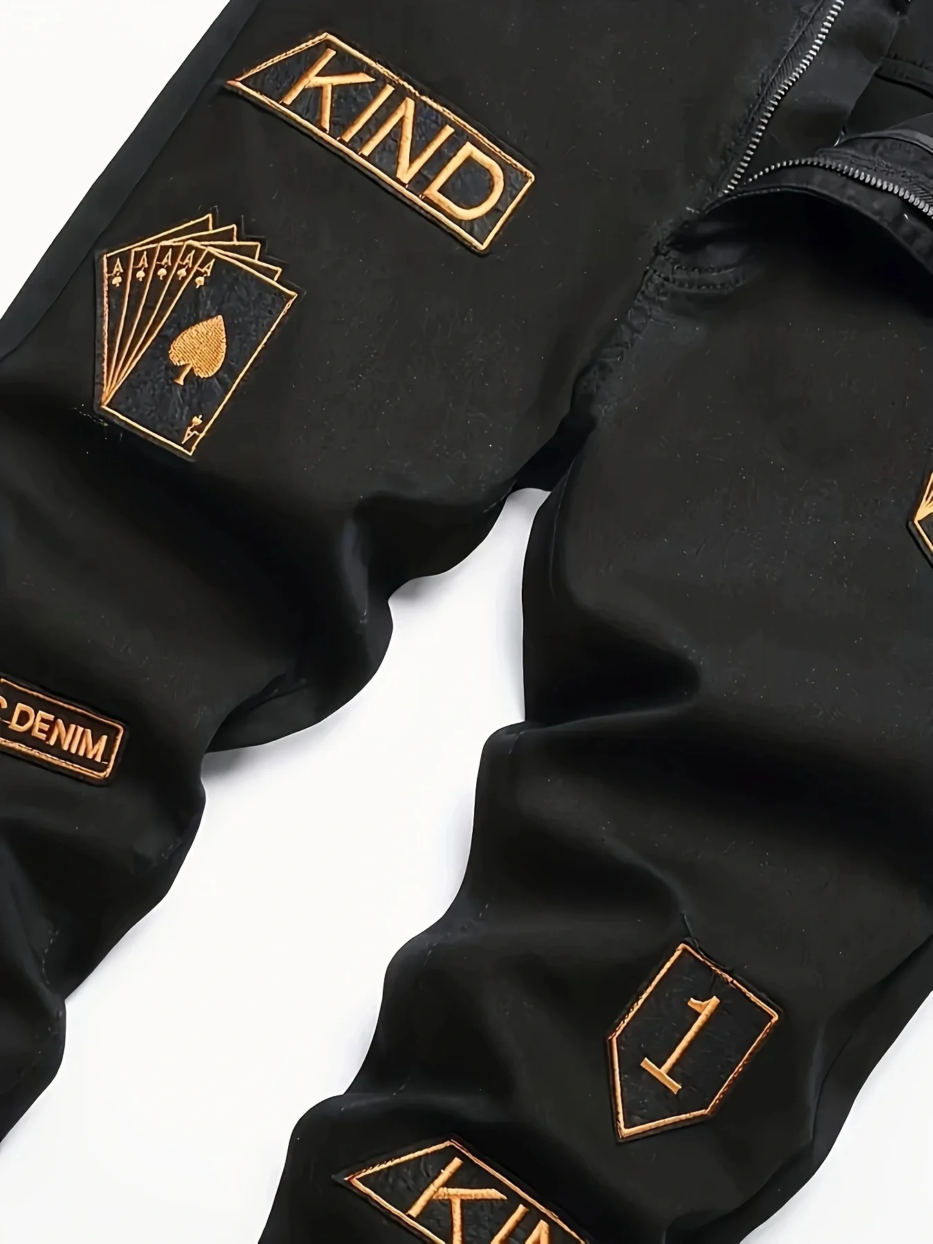 유럽과 미국의 새로운 블랙 Zhangzai 프린트 브로큰 홀 페인트 트렌드 청바지