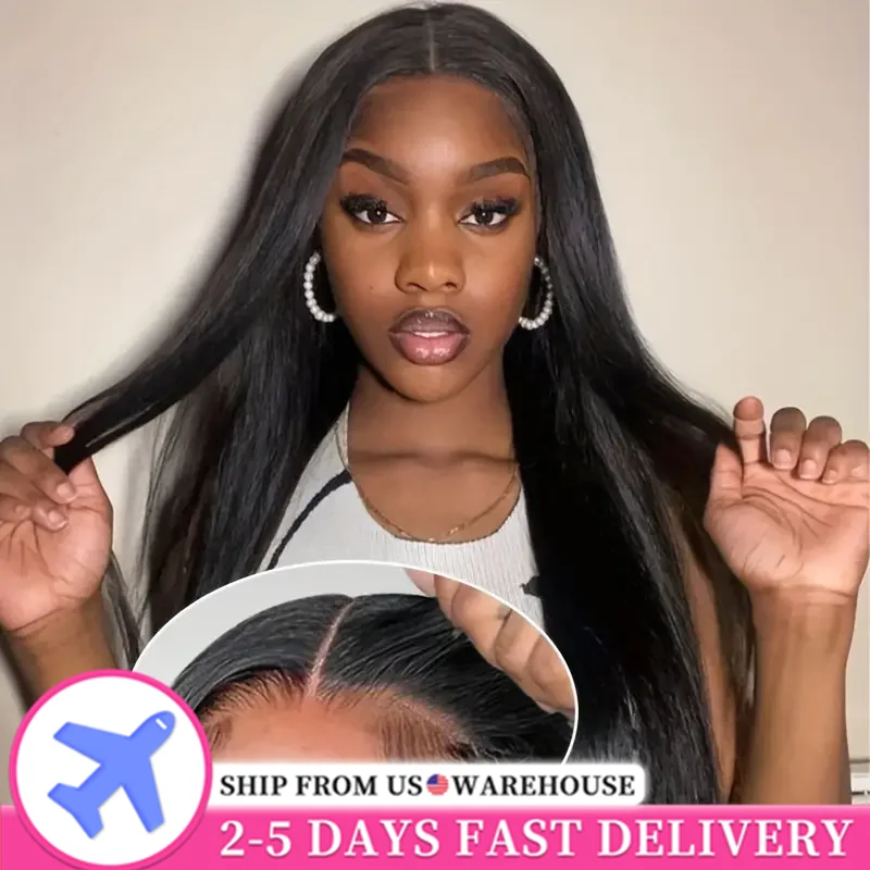 Wear And Go 6x4 Bone Straight Glueless Wig 5x5 Human Hair Ready To Wear Brazilian Lace Closure Frontal Wigs For Women Preplucked