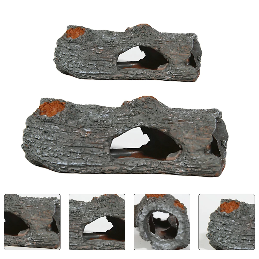 

2pcs Resin Fish Tank Decor Wreckage Cave Aquarium naments Shrimp Escape Nest L scape Pet Supplies Safe Durable Non