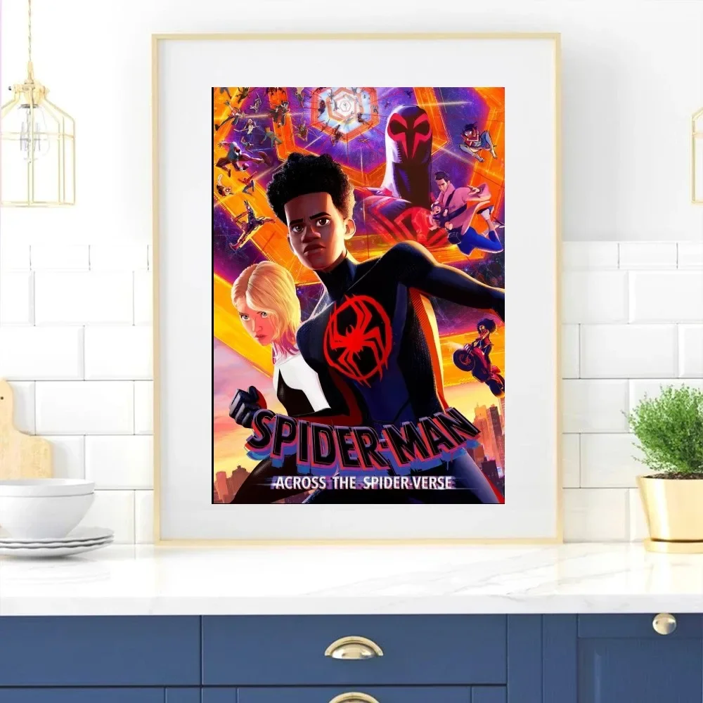 Spider Hero man Across Verse Poster Poster Wall Pictures For Living Room Fall Decor