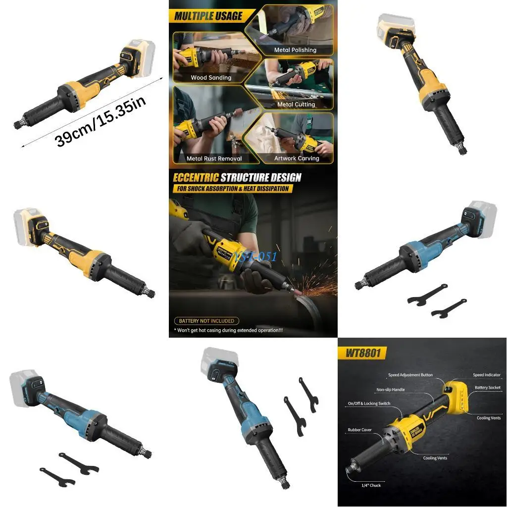 

E15A 21V Cordless Brushless Die Grinder Electric Engraving Tool Variable Speed Polishing Rotary Tool for 20V Battery