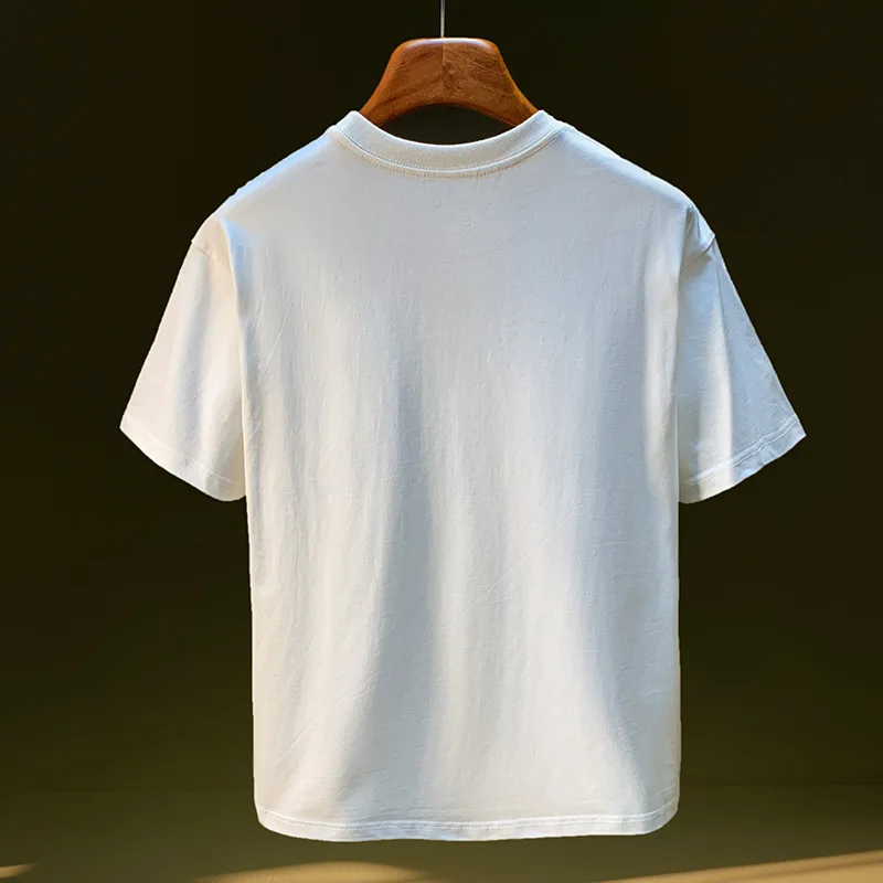 تي شيرت رجالي صيفي 2025 مطبوع بسيط ومتعدد الاستخدامات ملابس الشارع للشباب بلوزة فضفاضة بأكمام قصيرة #2