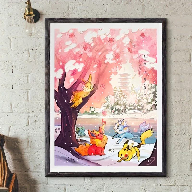 

Pokemon Poster Pikachu Vaporeon Flareon Bulbasaur Canvas Painting Anime Wall Art Wall Bedroom Living Room Decor