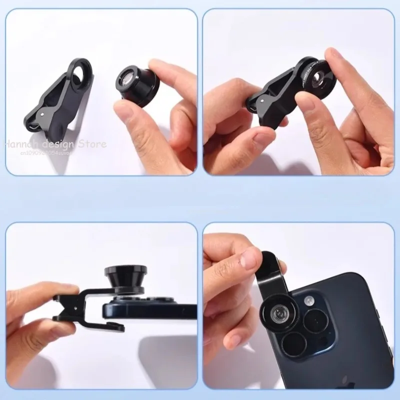 เลนส์ฟิชอาย เลนส์มาโคร เลนส์มุมกว้าง ซูมมาโคร เลนส์ฟิชอาย สำหรับ iPhone XS ชุดเลนส์โทรศัพท์มือถือ Samsung เลนส์กล้อง