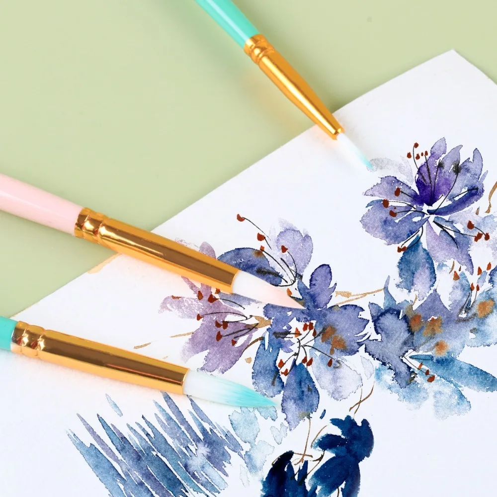 

4/5/6pcs Soft Hair Painting Brush Set Smooth Strokes Different Shape Watercolor Drawing Brushes Nylon Oil Acrylic Painting