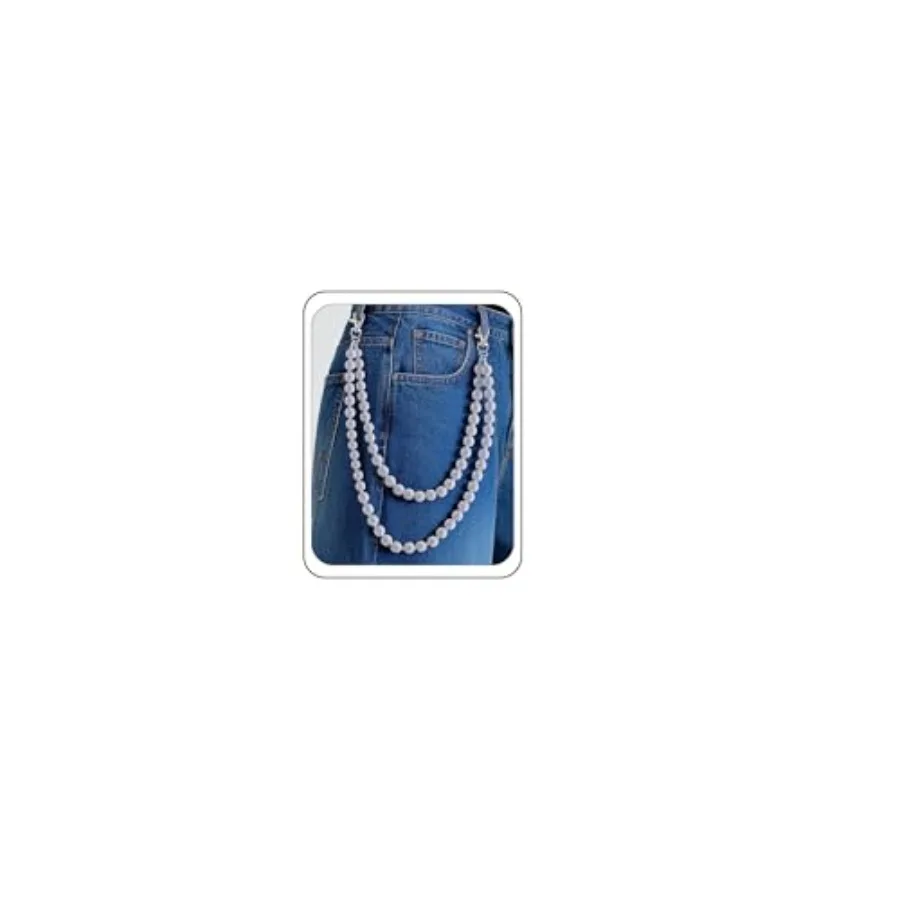 Cadena para Cartera, Pantalones, Cinturón, Bolsillo, Llavero de Béisbol, con Pedrería, para Hombre y Mujer, Regalo de Joyería, Rojo Rosa