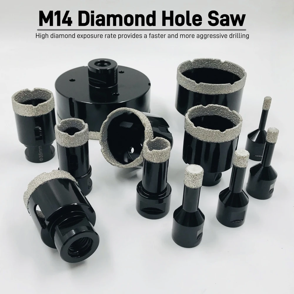 M14 موضوع جاف فراغ صنع من النحاس الرخام ثقب البناء المنشار فتاحة الماس الحفر الأساسية بت لسيراميك الجرانيت الرخام #1