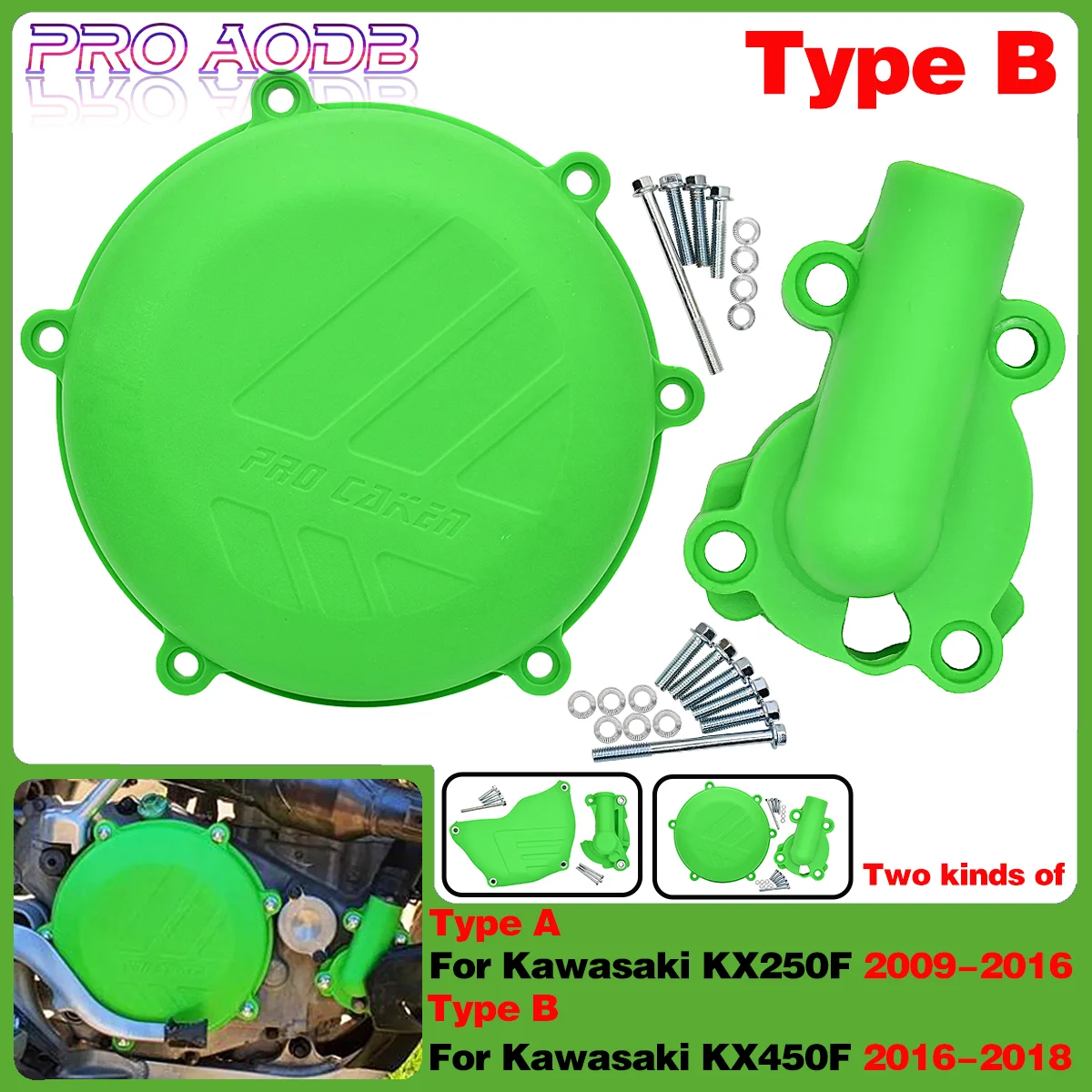 Motorcycle Clutch Guard Cover Water Pump Protector For Kawasaki KX250F 2009-2016 KX450F 2016-2018 KX 250F 450F KXF 250 450 parts