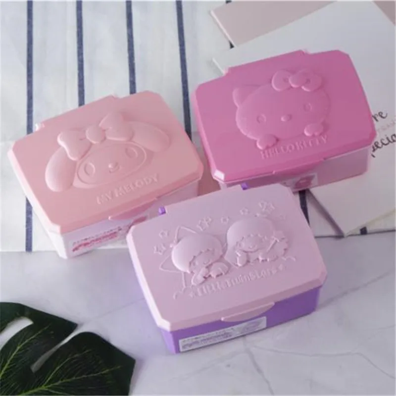 Sanrio Hello Kitty My Melody Cinnamoroll Little Twin Stars Household Dust-Proof Non-Slip Clamshell Multifunction Storage Box