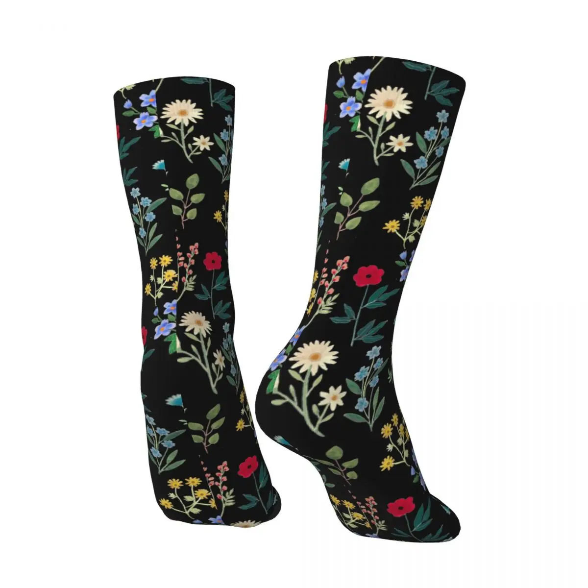 Spring Botanicals Wildflowers Socks for Women Men Unisex Running Happy Socks Novelty Street Style Crazy Sock