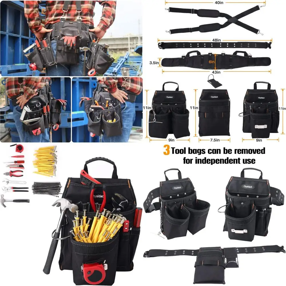 

Многофункциональный регулируемый пояс для инструментов с подтяжками для рабочих – электриков, плотников и строителей