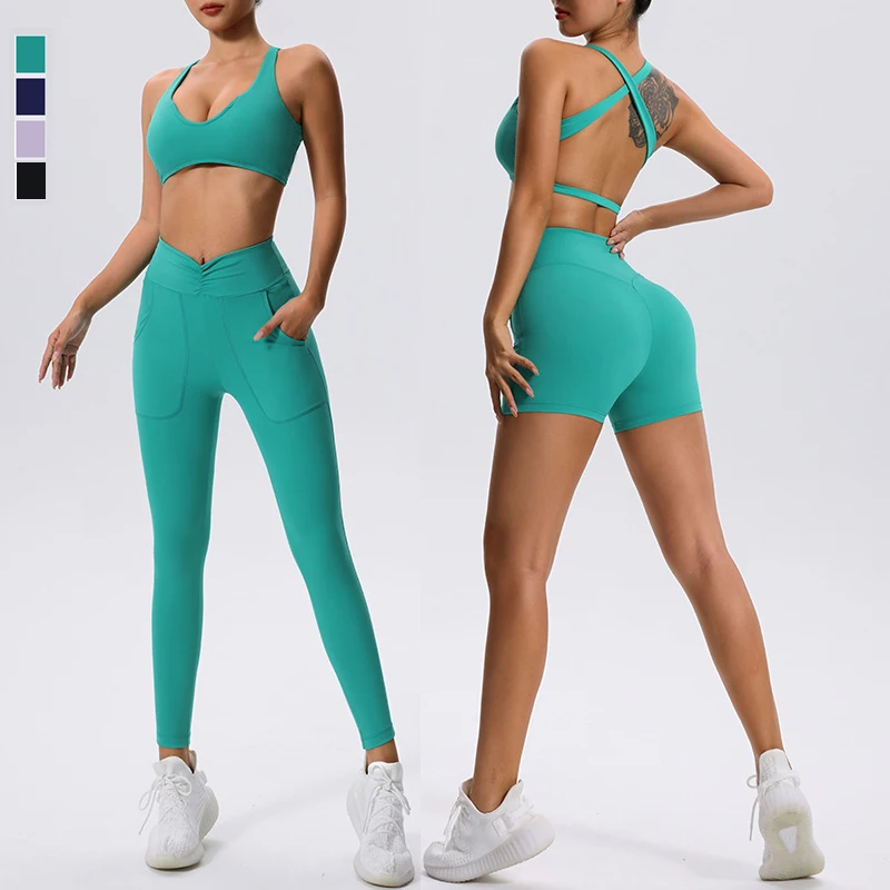 

Two Pieces Fitness Yoga Set Buttery Soft Slim Fit Gym Suit Breathable Quick Dry Running Sportswear Female Workout Clothes