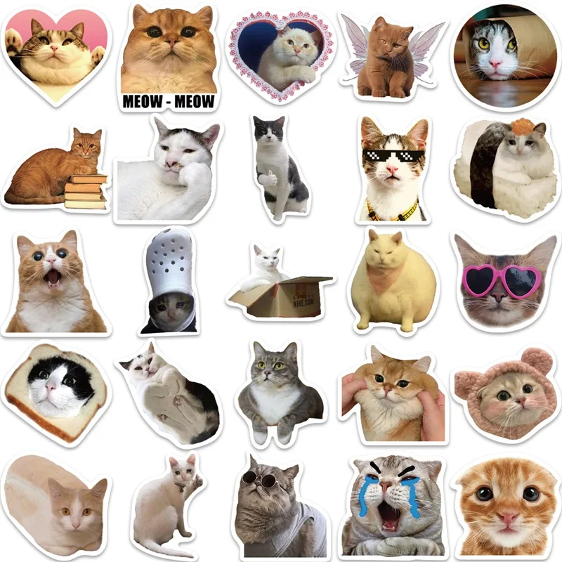 10/30/50 sztuk Cartoon Cat Life naklejka z PVC estetyczne koreańskie artykuły papiernicze ręcznie konto dekoracja artykuły do scrapbookingu dla