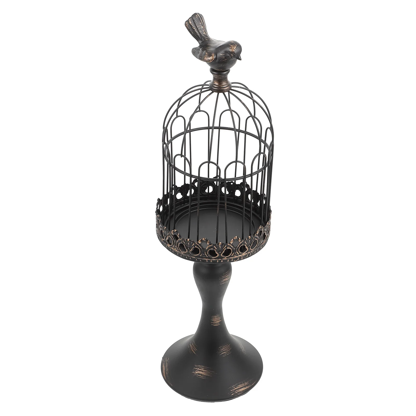 

1pc Bird Cage Holder Retro Iron Design Desktop Decor For Home Party Table Ornament Housewarming Gift Decorative