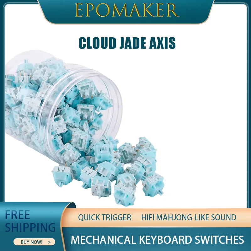 

Epomaker Cloud Jade Axis Hi-Fi Маджонг Голосовая актриса Линейная ось Индивидуальные механические переключатели клавиатуры Быстрый триггер 100 шт.